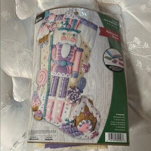 Bucilla Nutcracker Stocking Kit - Pink, Blue, Purple